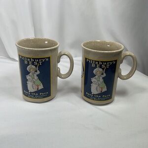 Vintage Pillsbury's Best Collector's Coffee Mug Set Of Two 1985 Made In England